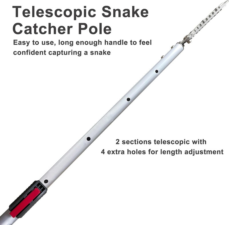 Prunrt 4.7-7.2 FT Snake Grabber Telescopic with Hooks, Rattle Snake Catcher Tool, Long Handle Reptile Wide Jaw Tongs - Image 4